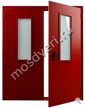 Дверь противопожарная двупольная (остекленная) - купить от производителя Мосдвери Дверь противопожарная двупольная (остекленная)